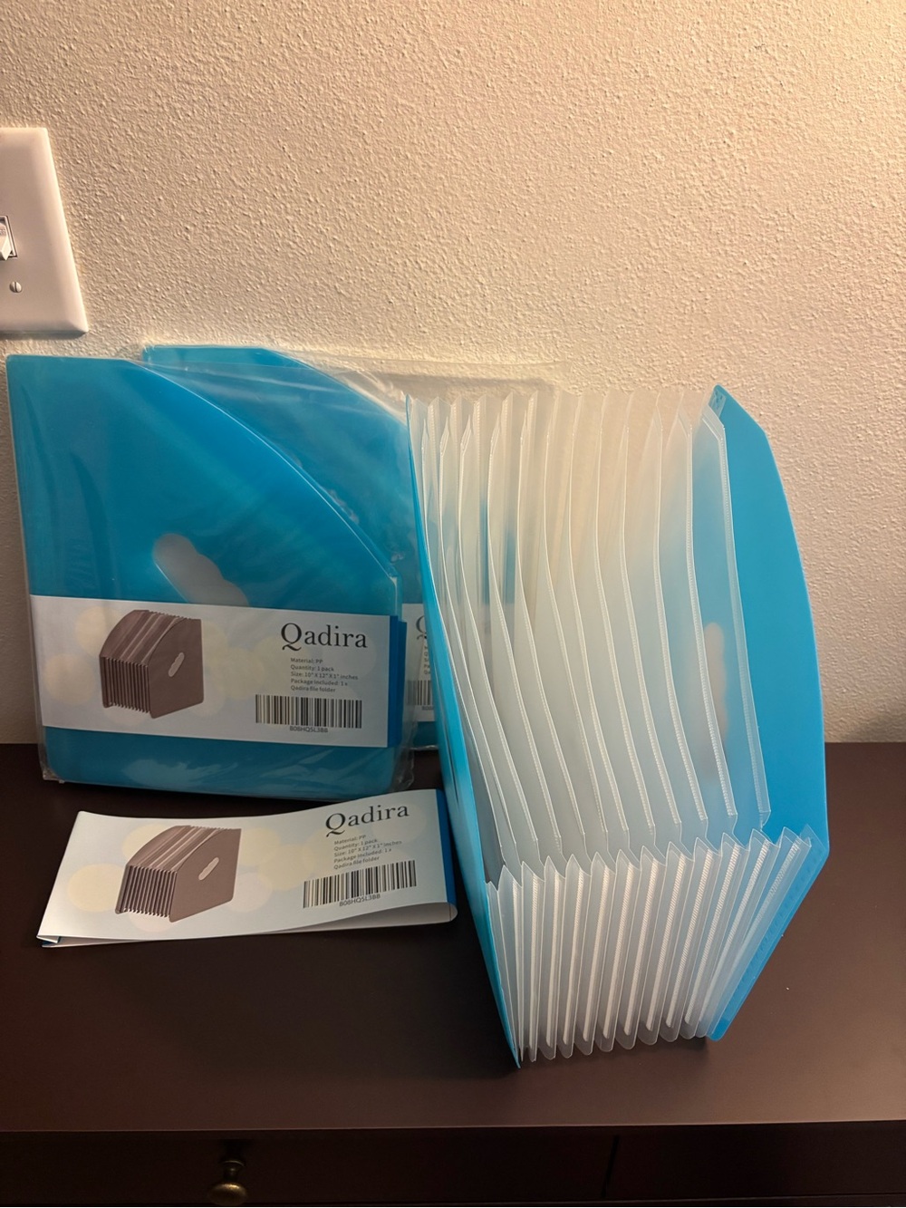 Blue Expanding Accordion File Organizer -11 Pocket Document Folder 
3PK Bundle